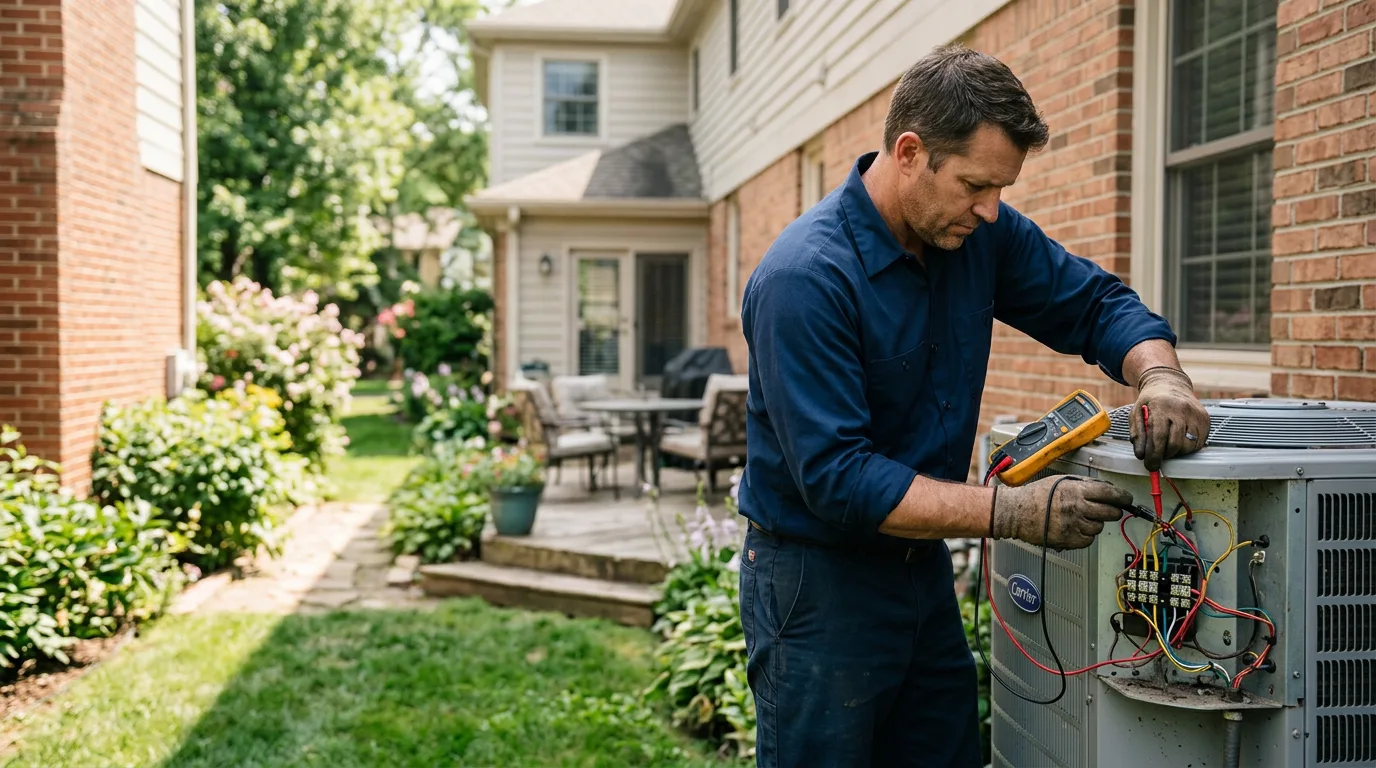 HVAC technician working near Albion, OK